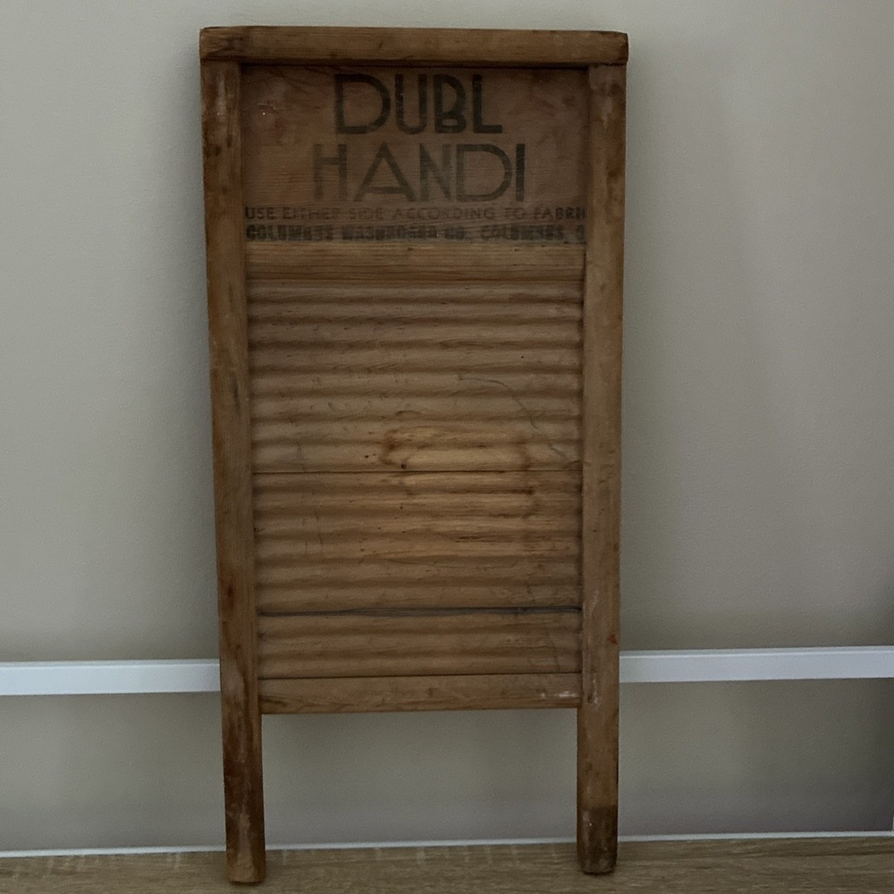 Vintage Dubl Handi Washboard Co Columbus‎ Ohio Wash Board 18" X 8 1/2" Travel Sz